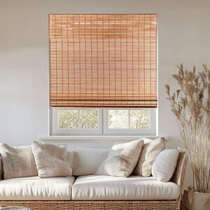 Open Box - Chicology - 32"x64" Chicology Light Filtering Bamboo Roman Sha Brown
